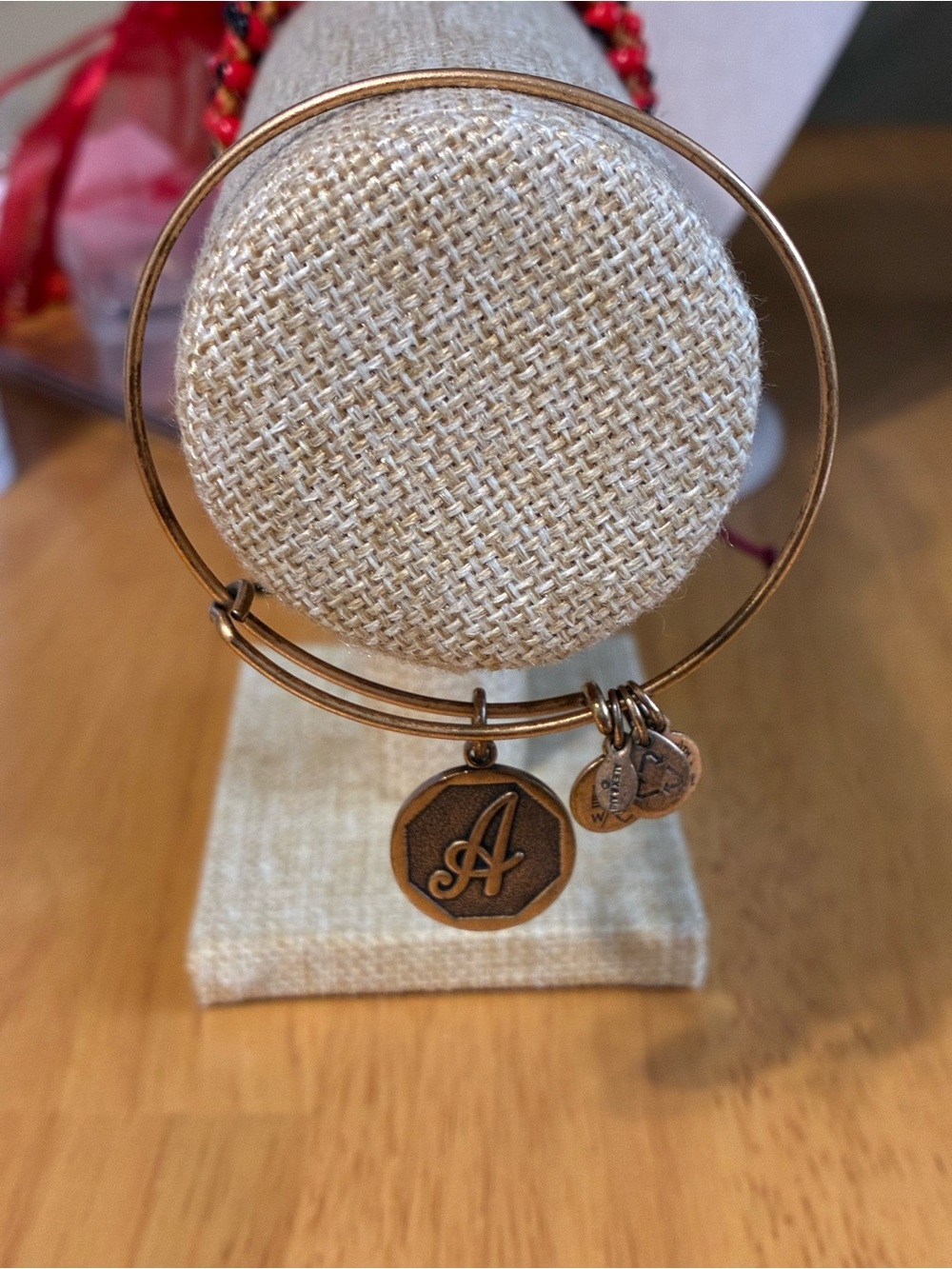 Alex and Ani Antique Gold Initial A Expandable Bangle